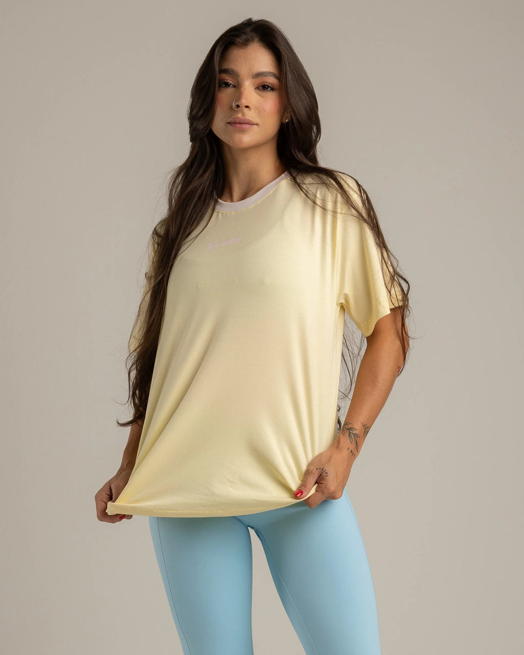 CAMISETA MINIOVER COMBINADA